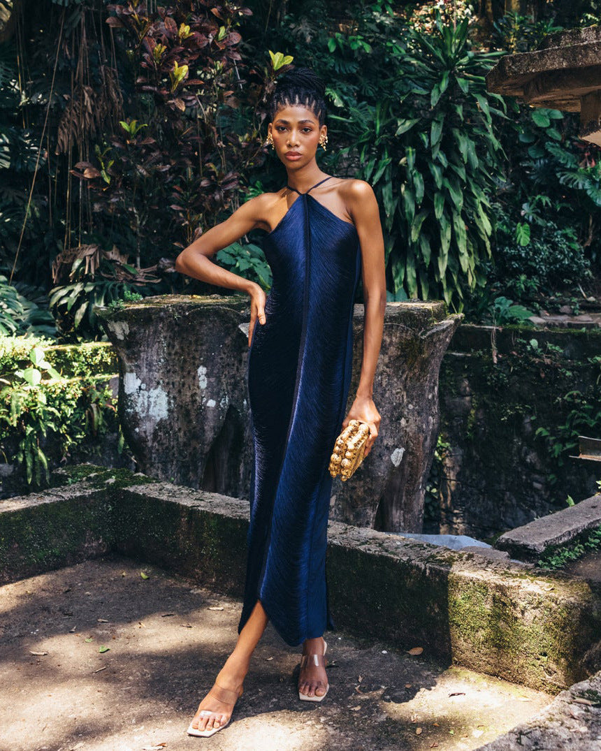 slinky halter dress