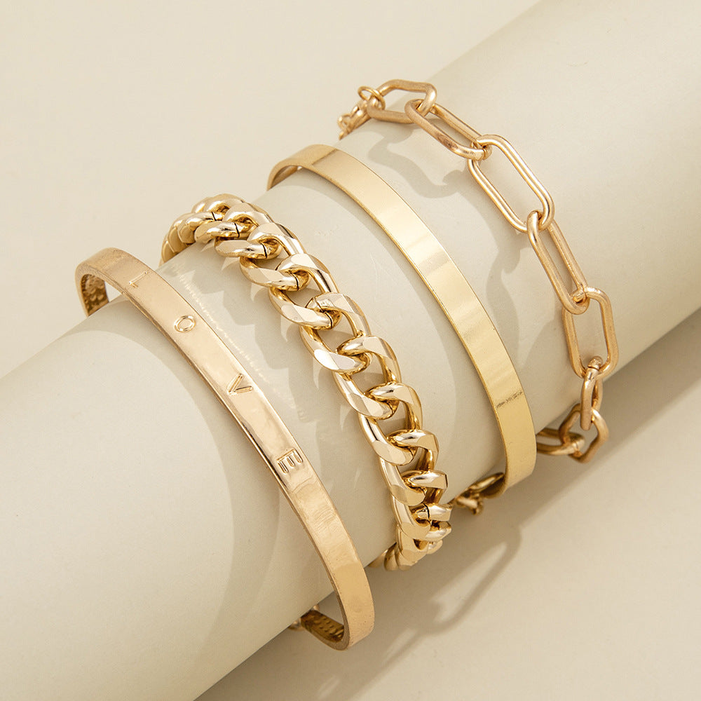 four-piece "LOVE" bracelet set