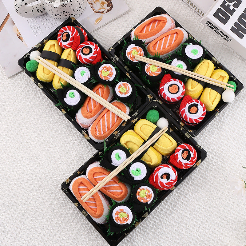 sushi or pizza sock gift set
