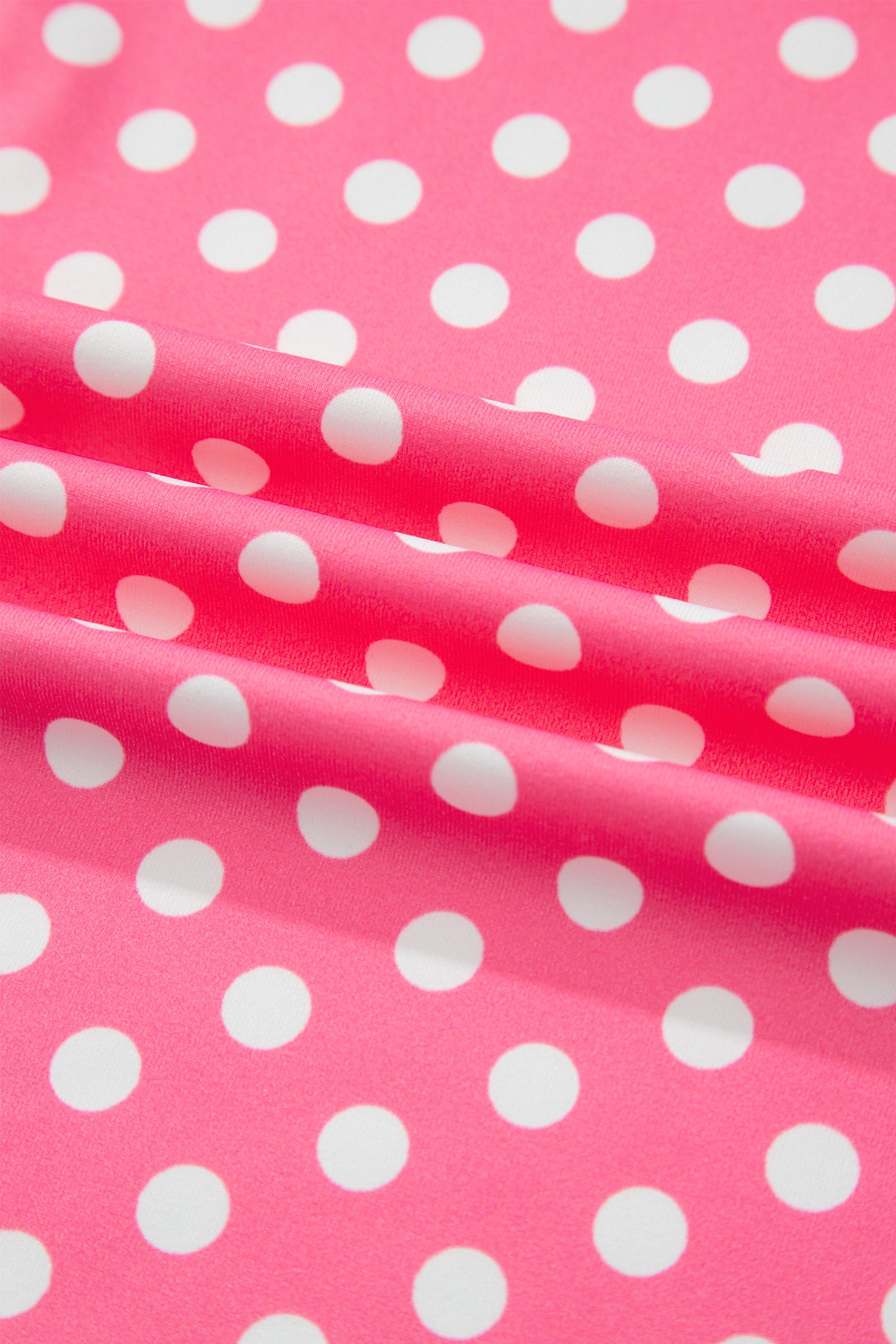 Pink Polka Dot Print Slim Tank Loose Pants 2pcs Outfit