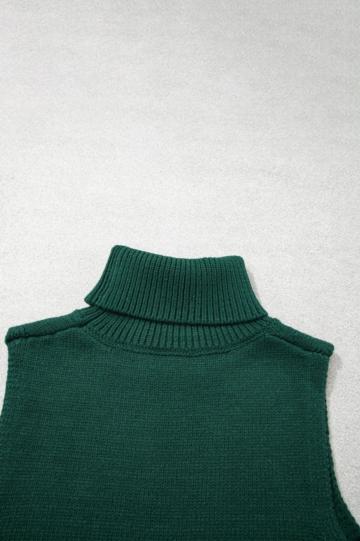 Evergreen High Neck Sleeveless Embroidered Knit Sweater Vest