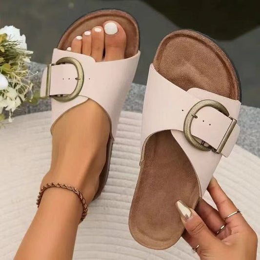 thick-soled buckle sandal