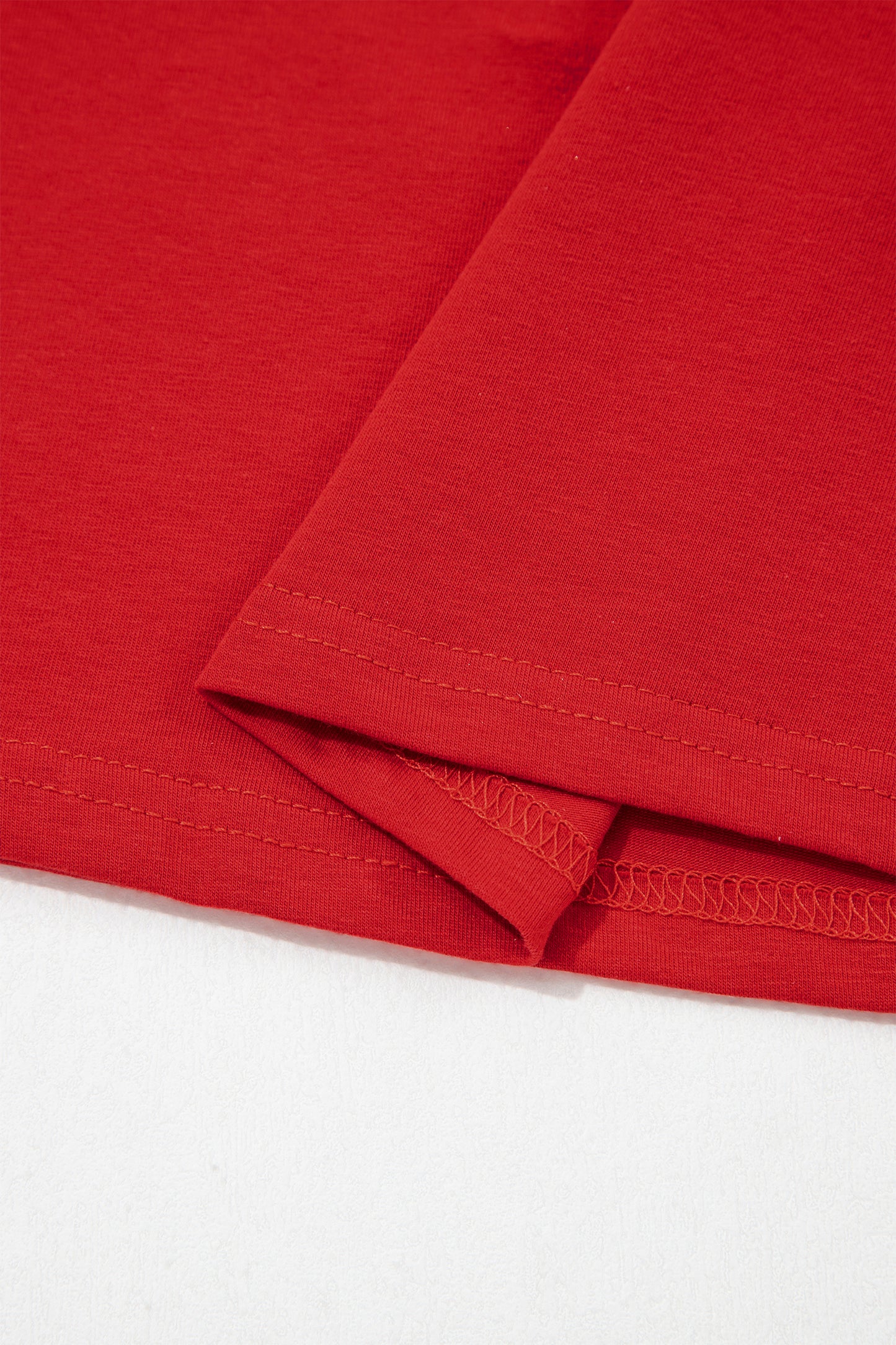 Fiery Red Varsity Striped Short Sleeve Crew Neck T Shirt