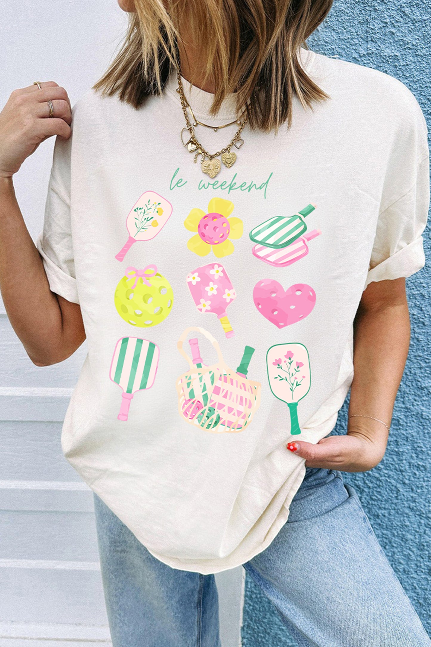 White le weekend Pickleball Graphic Tee
