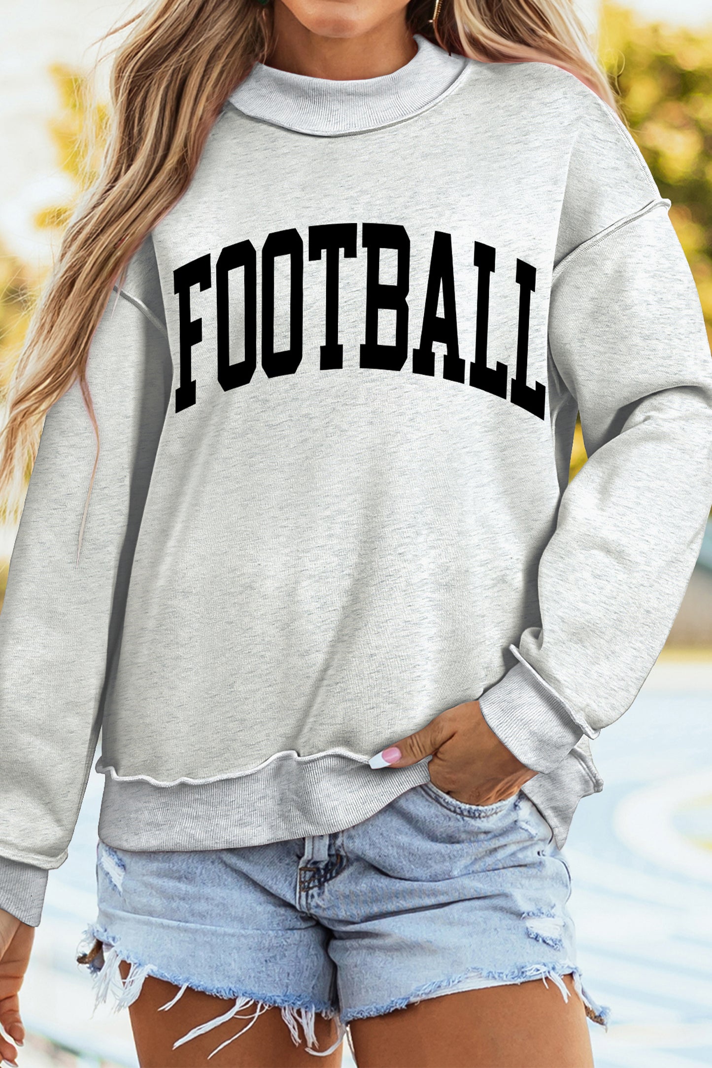 Reversible FOOTBALL GAMEDAY Double Side Printed High Neck Reversible Sweatshirt
