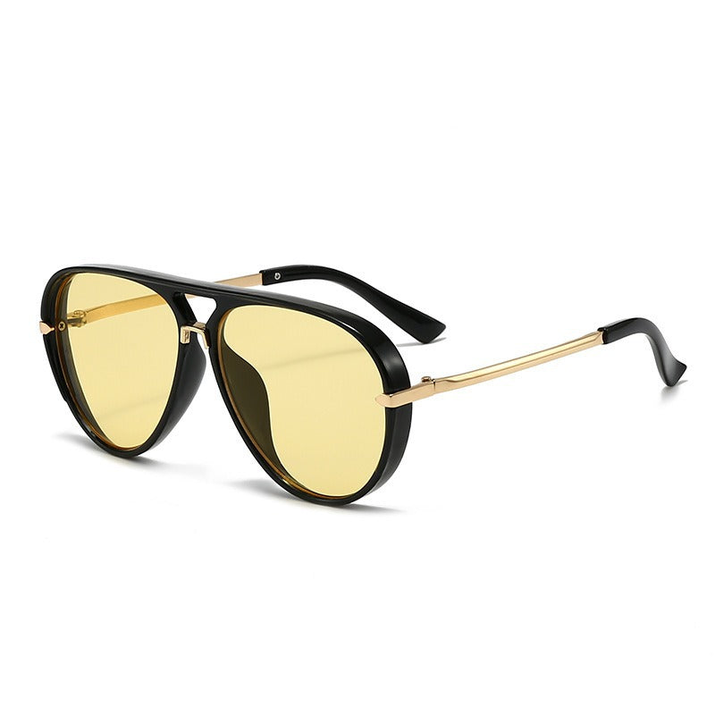 vivid color translucent large frame aviator sunglasses