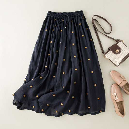 pleated skirt with elastic waist