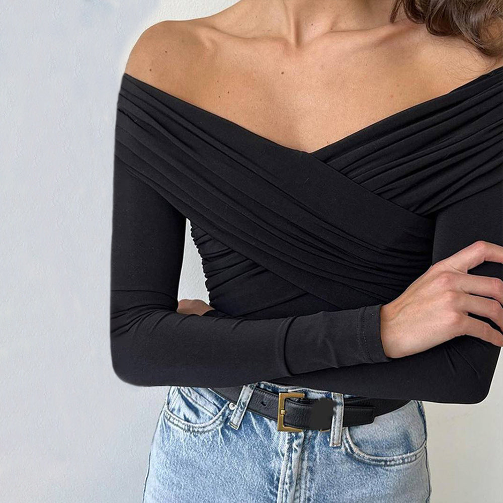 off the shoulder long sleeved top