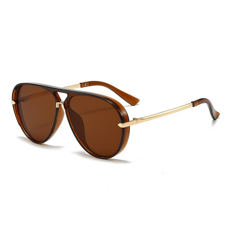 vivid color translucent large frame aviator sunglasses