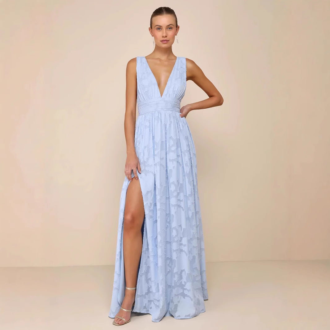 Backless halter dress for women