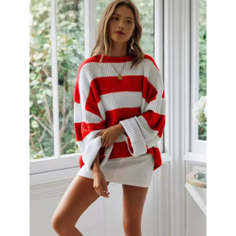 long-sleeved knitted sweater