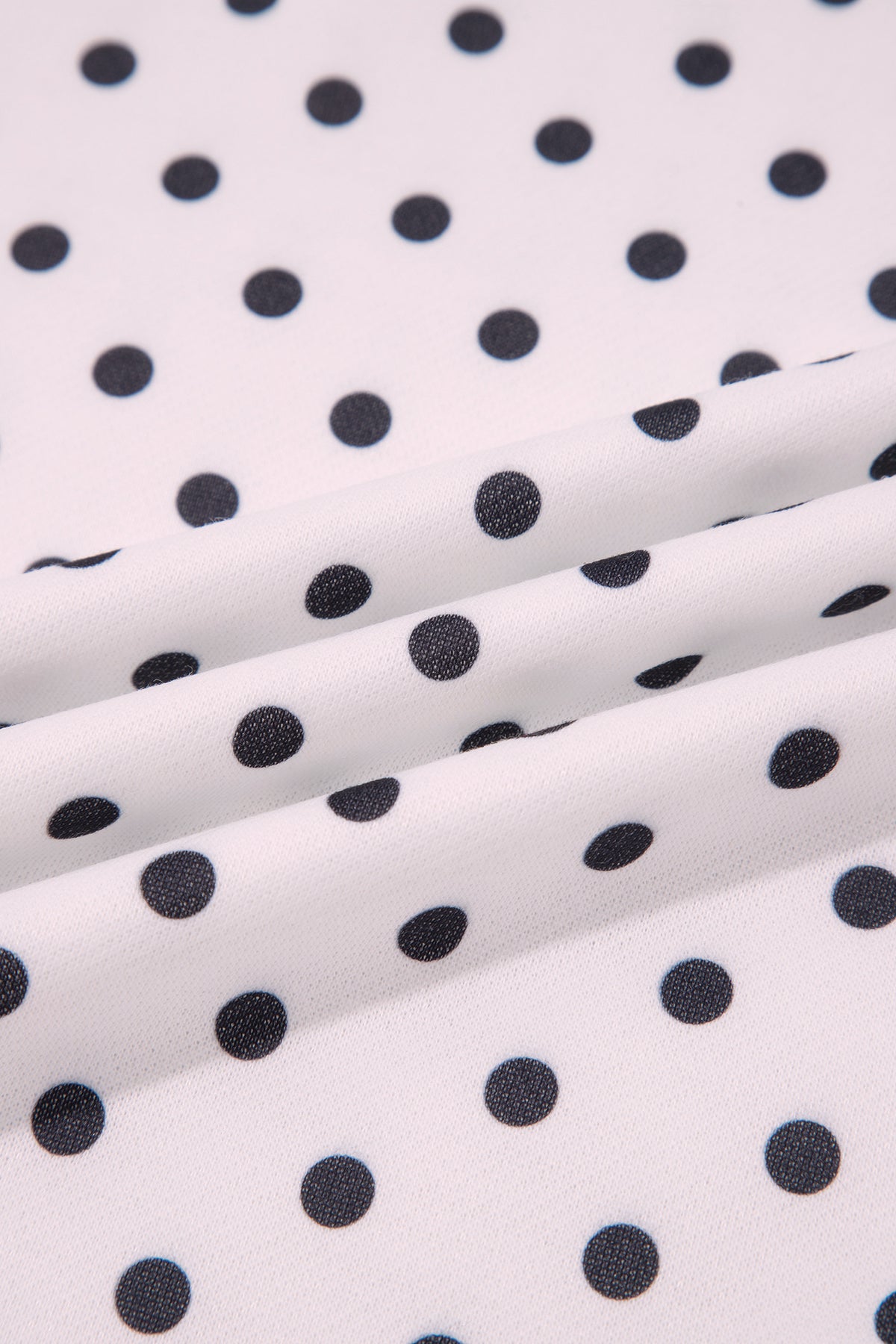 White Casual Polka Dot Mock Neck Sweatshirt