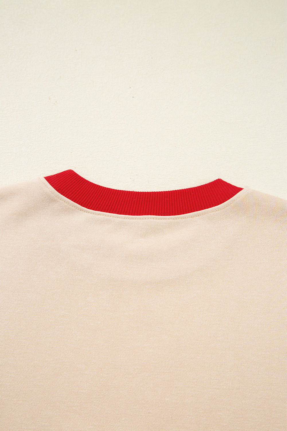 White GAME DAY Letter Contrast Trim Baggy Sweatshirt