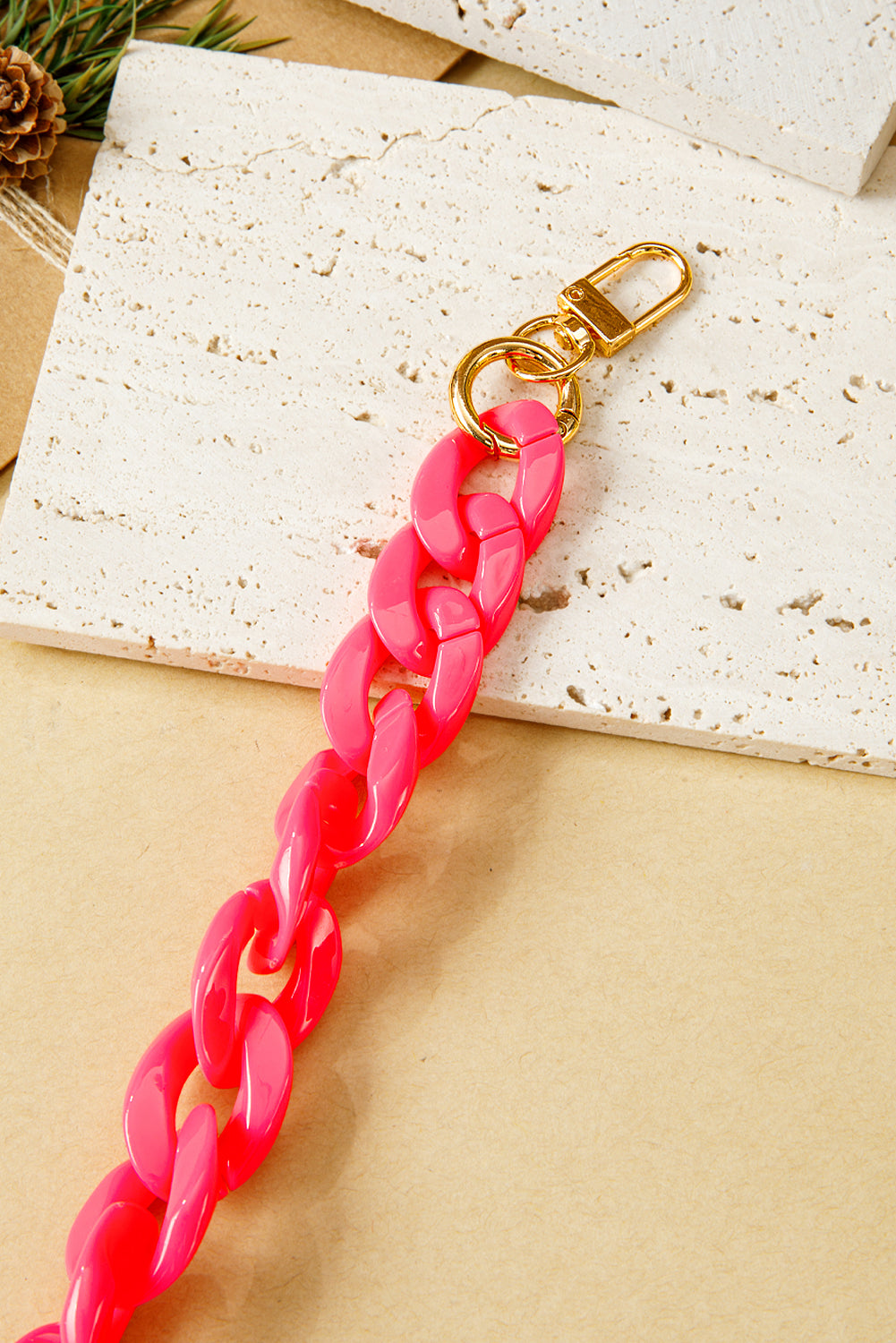 Strawberry Pink Acrylic Handbag Chain Strap