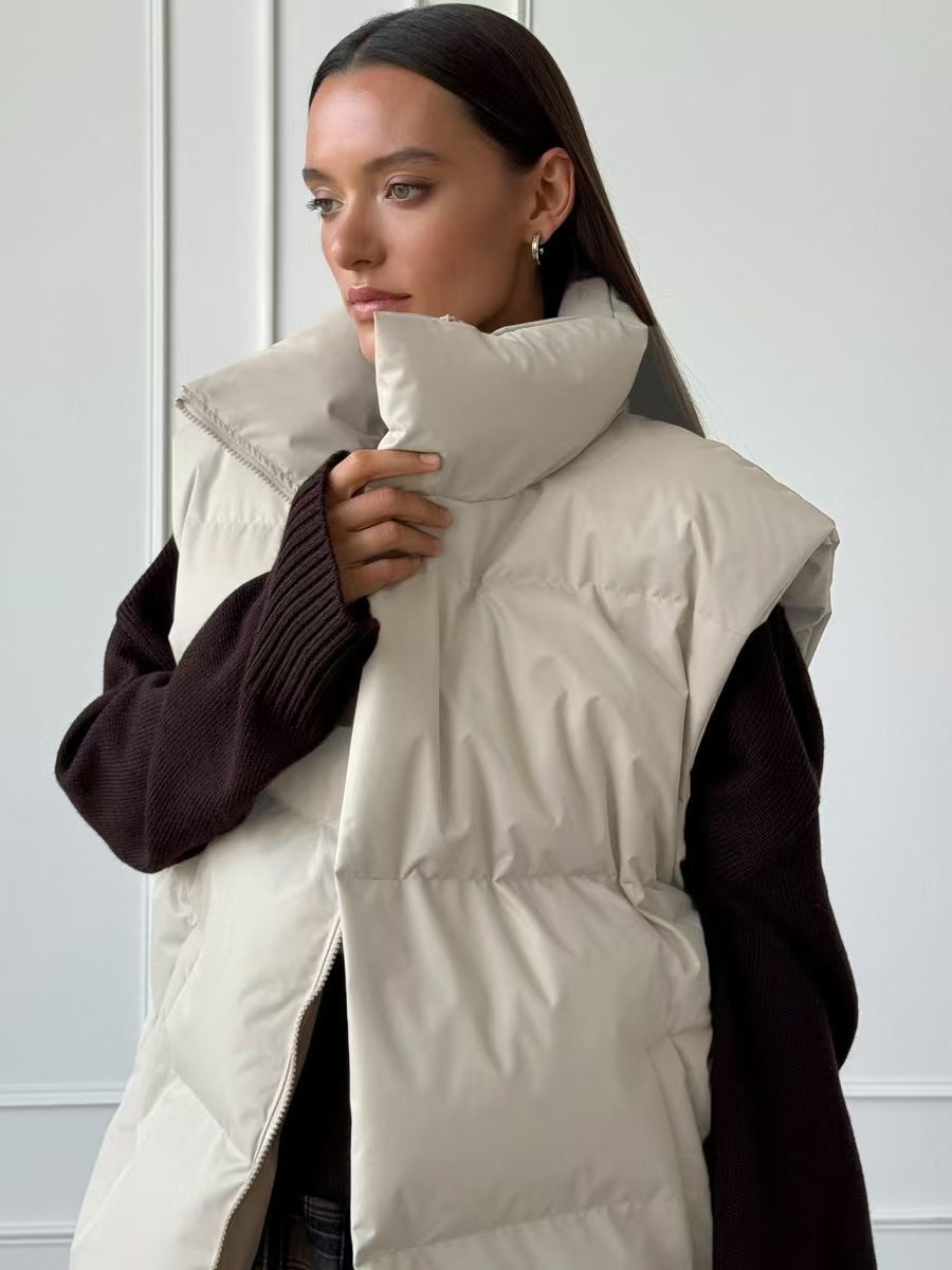 women's stand-up collar puffy vest