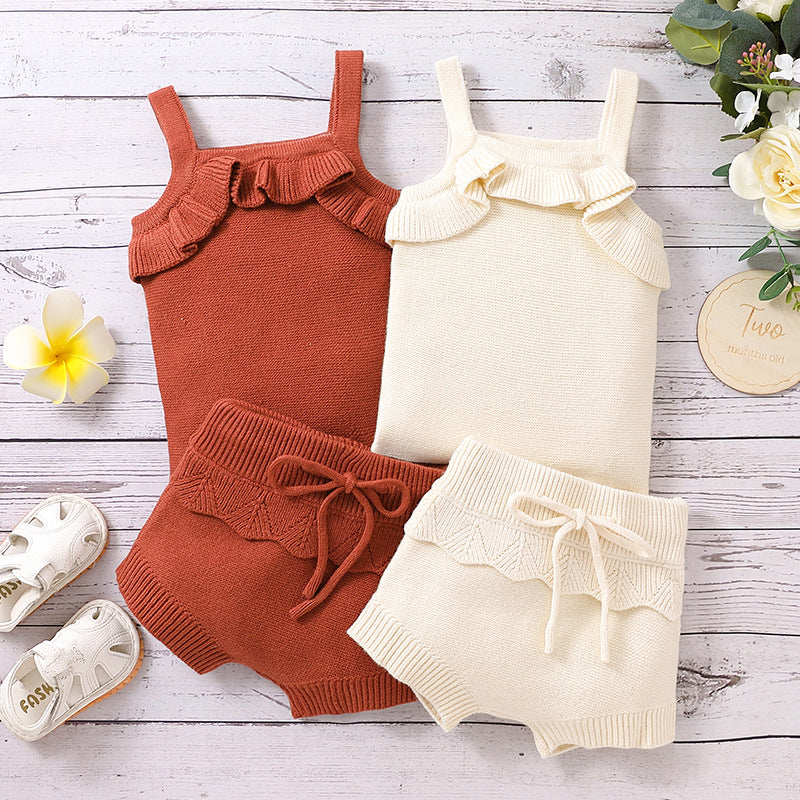 knitted 2pcs set summer