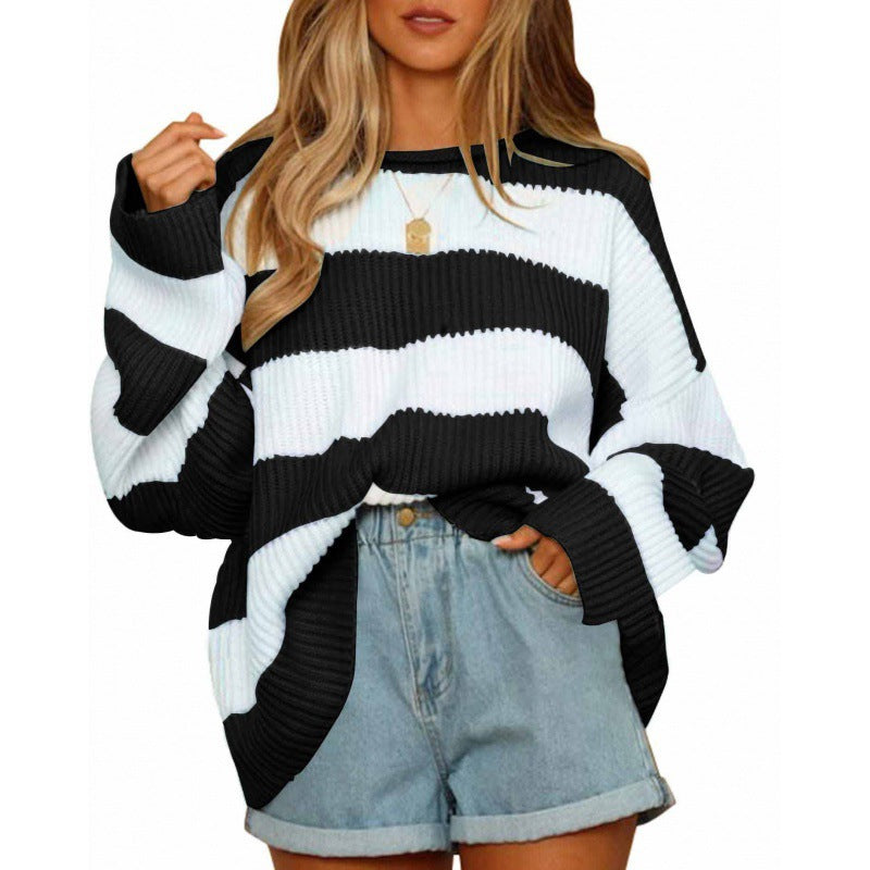 long-sleeved knitted sweater