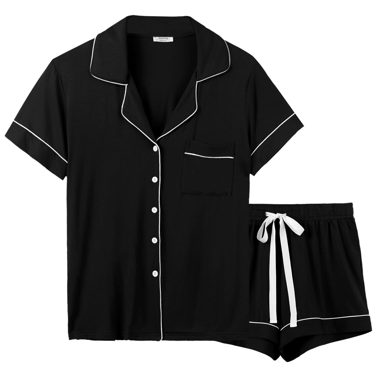 Modal pajama short-sleeved shirt and shorts two-piece set
