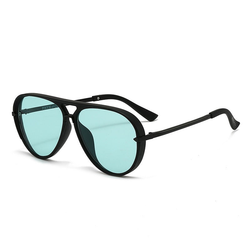 vivid color translucent large frame aviator sunglasses