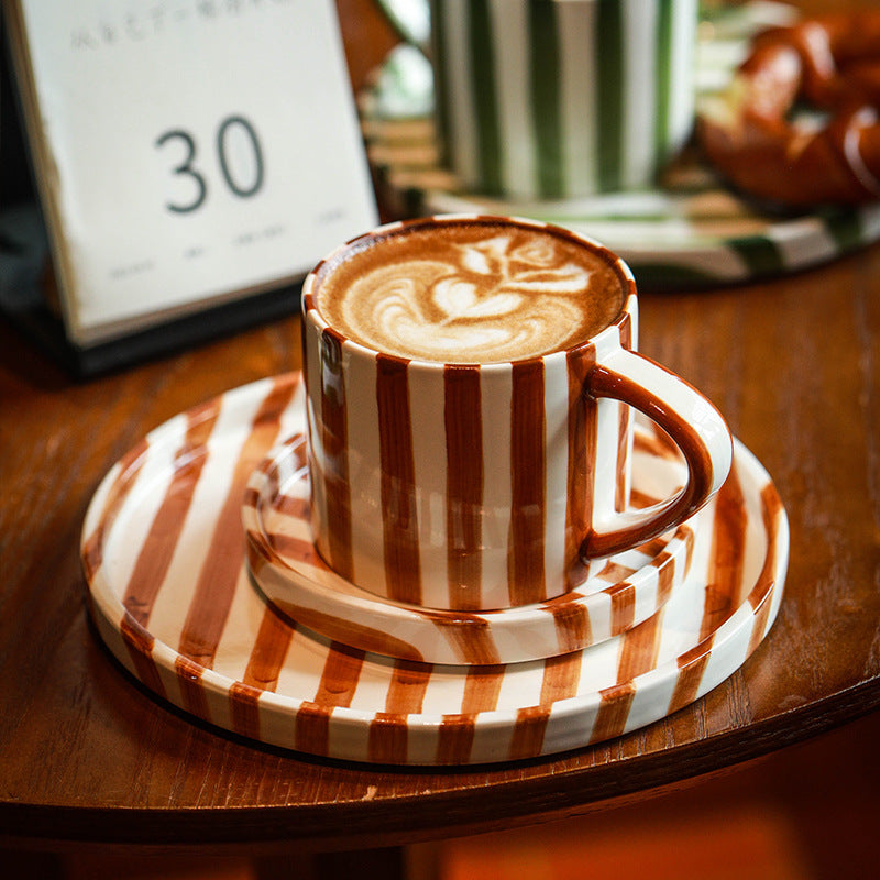 Ceramic coffee cups, plates and saucers sets