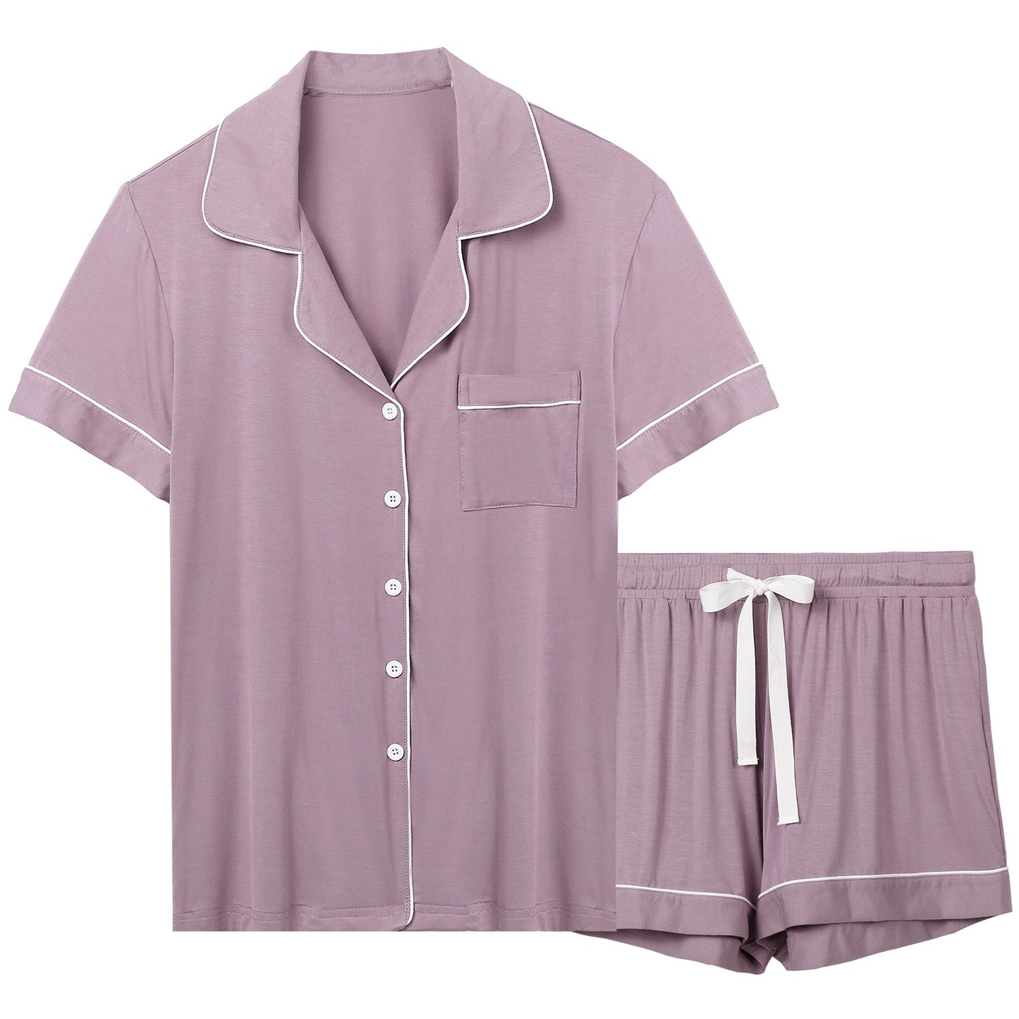 Modal pajama short-sleeved shirt and shorts two-piece set