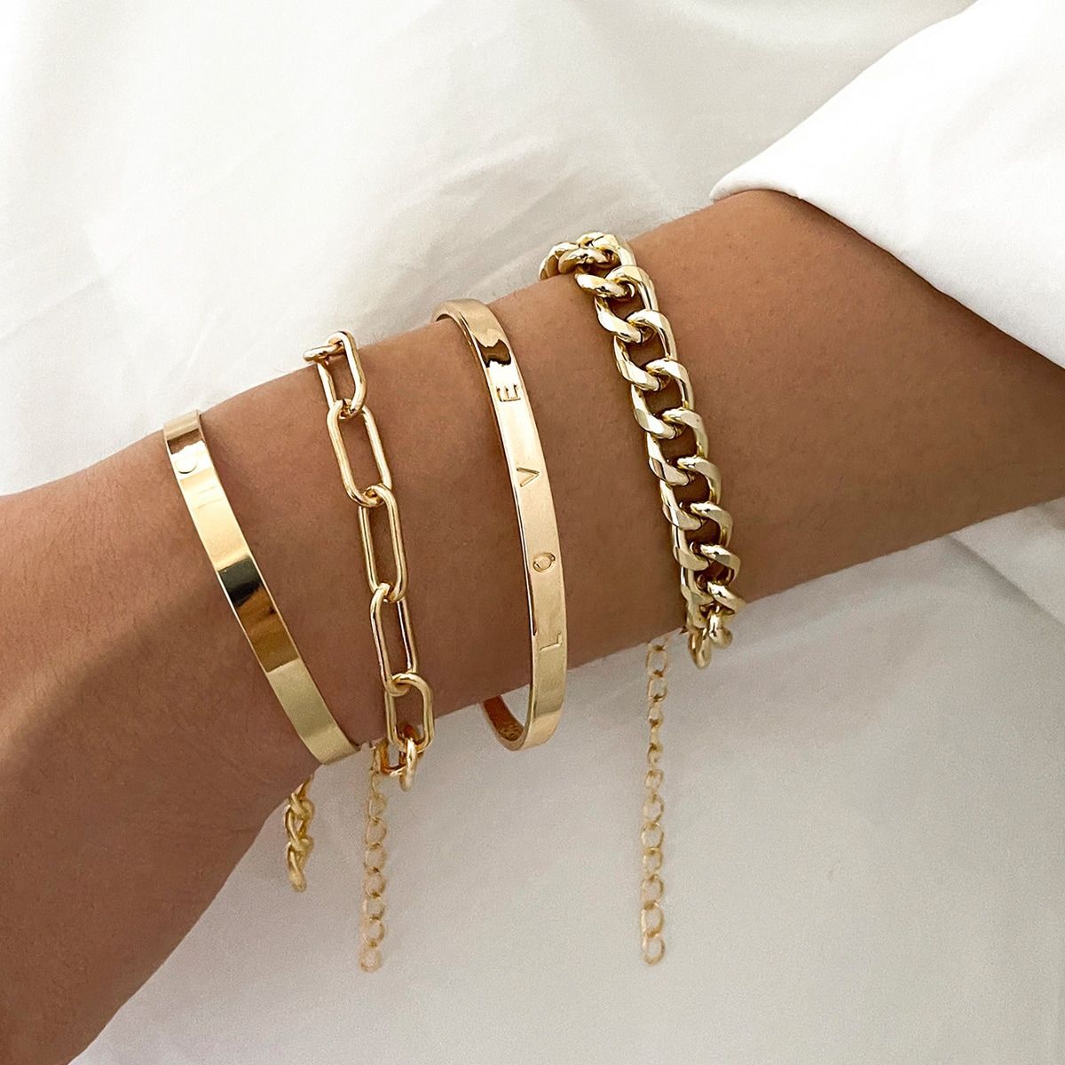 four-piece "LOVE" bracelet set