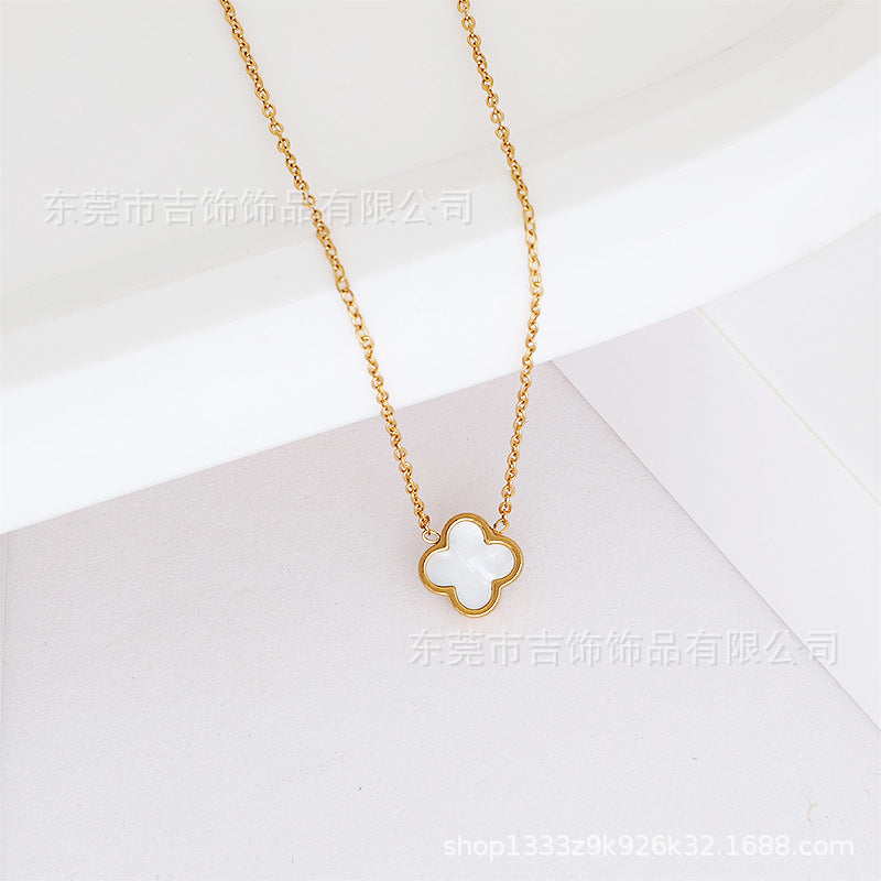 Lucky Double-sided 18k mother-of-Pearl Necklace pink