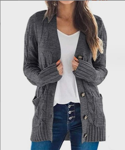 cable knit cardigan sweater