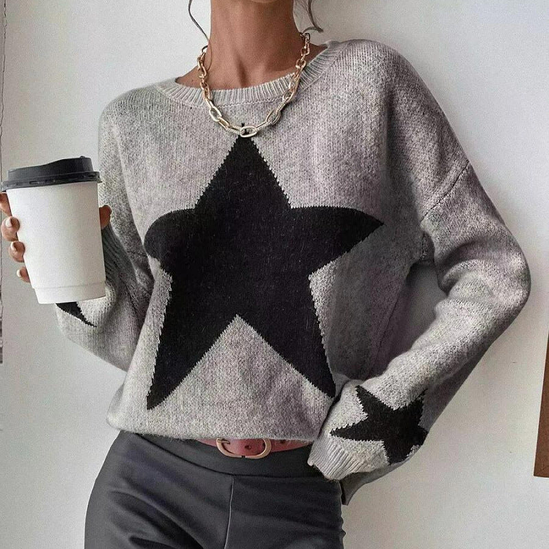 star detail knitted sweater