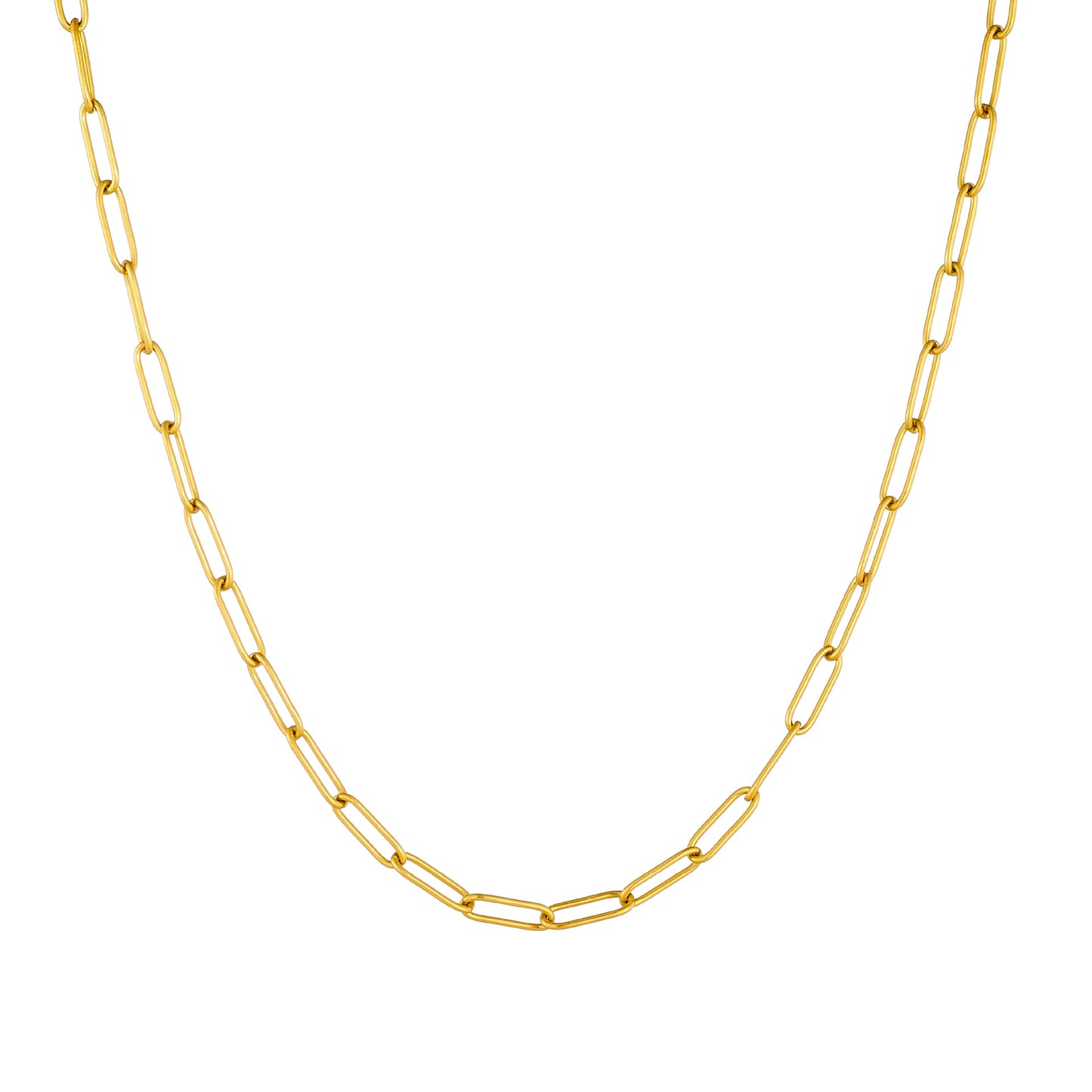 18K square flat wire long cross chain design neck chain