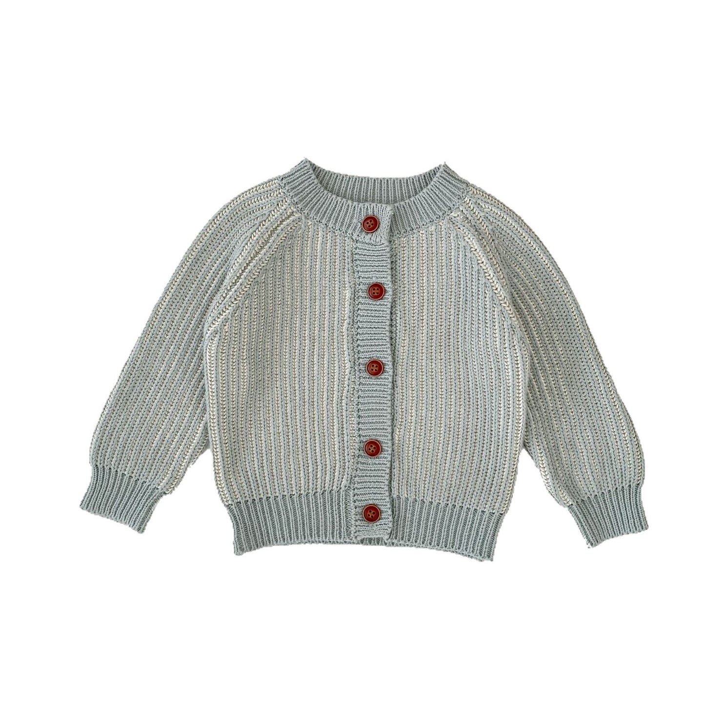 two-color twisted round-neck knitted sweater