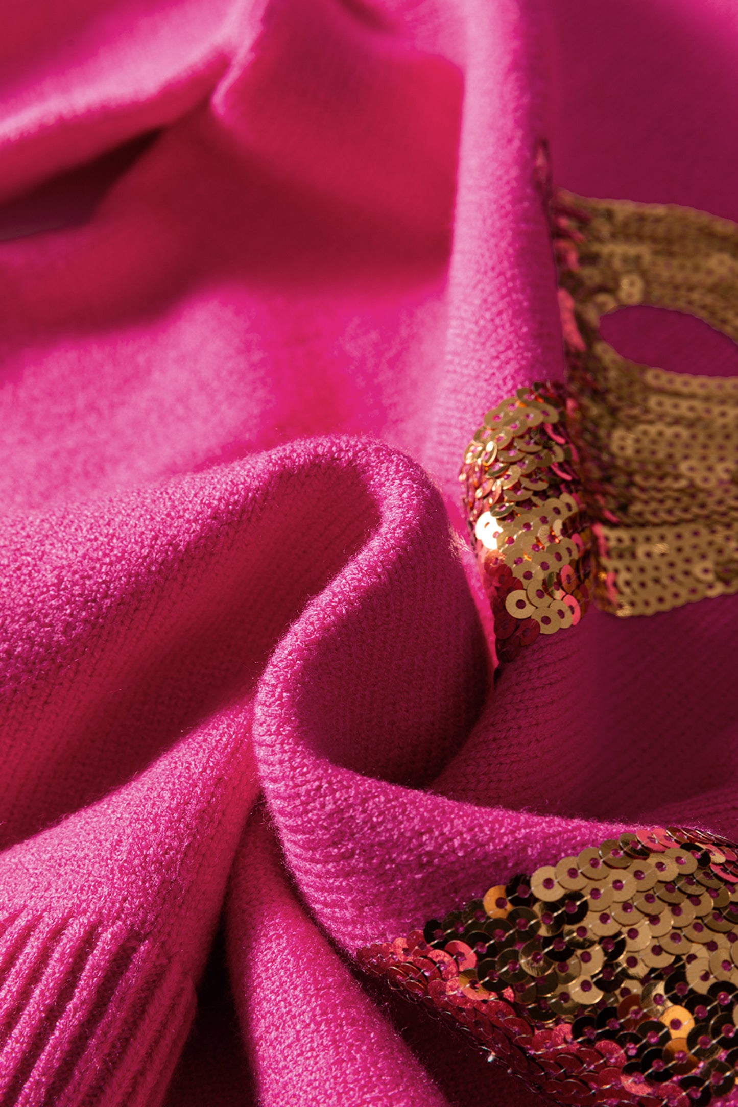 Rose Red Sequined Bow Graphic Christmas Holiday Sweater