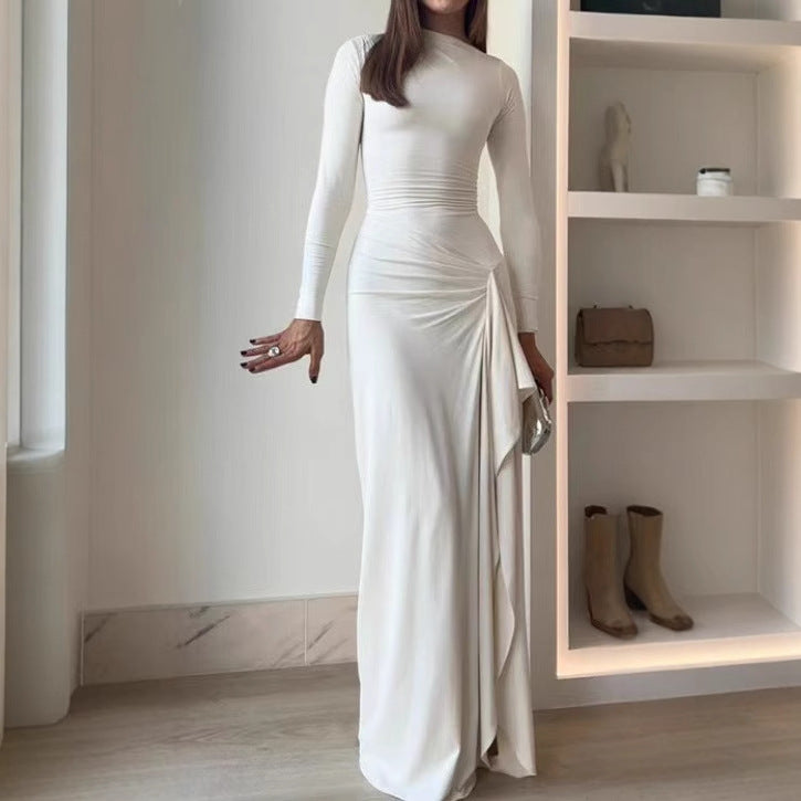 Spring women's clothing , form-fitting and slimming slit dress