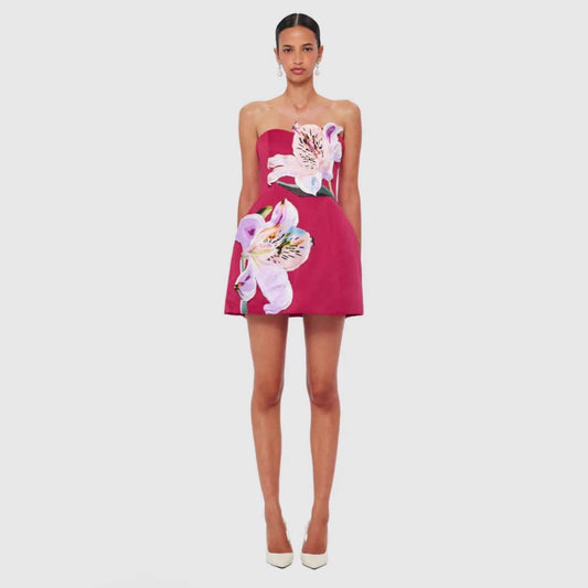 Hand-stitched beaded strapless dress