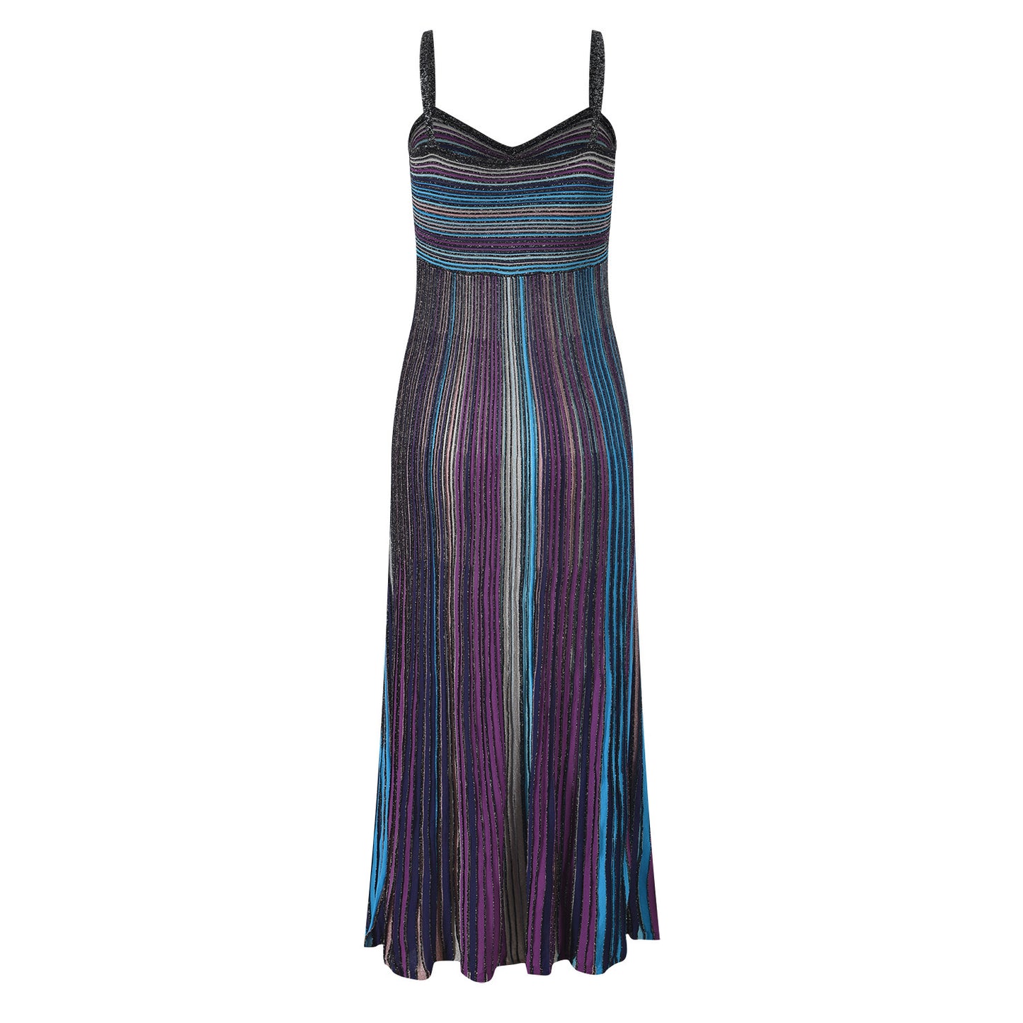 colorful striped pleated long dress