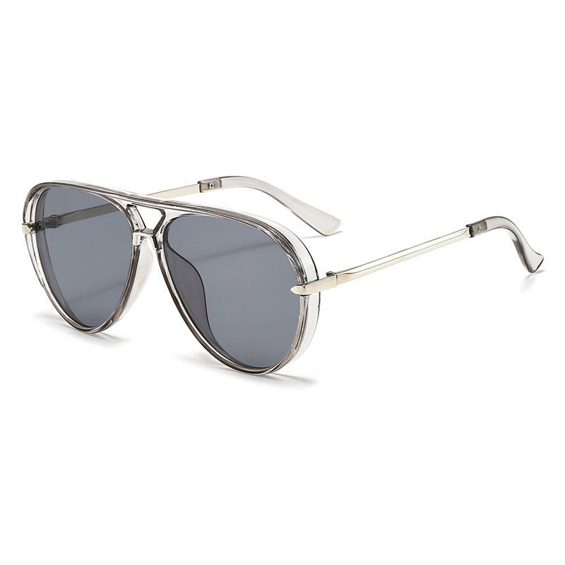 vivid color translucent large frame aviator sunglasses
