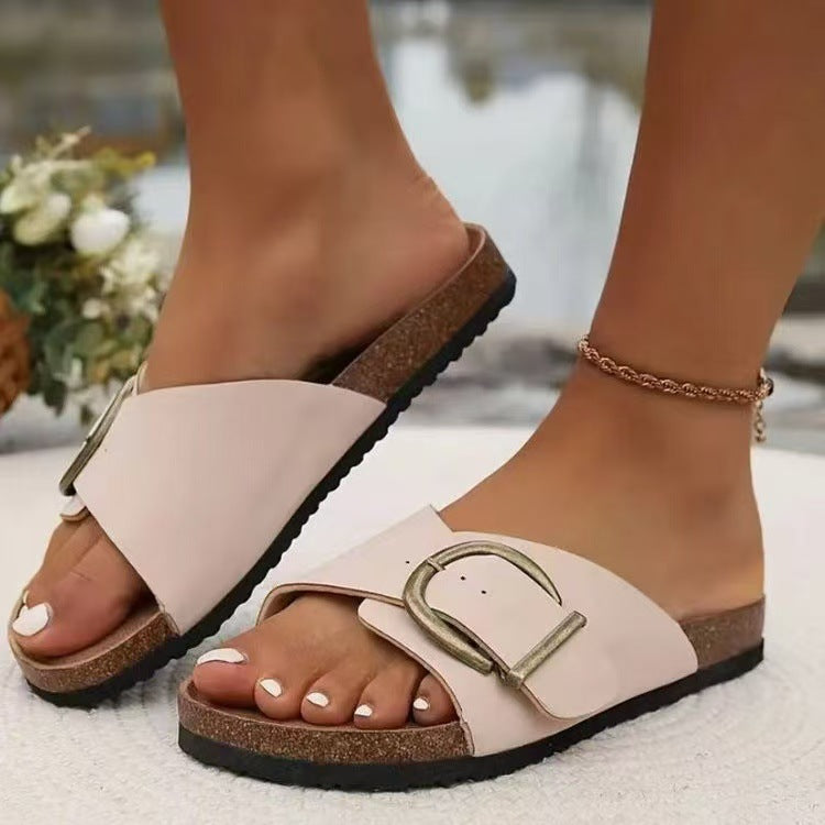 thick-soled buckle sandal