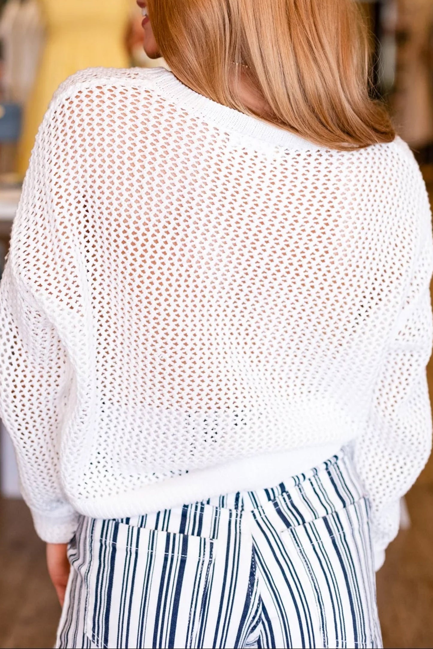 White Beach Letter Print Cut-out Long Sleeve Casual Sweater Pullover