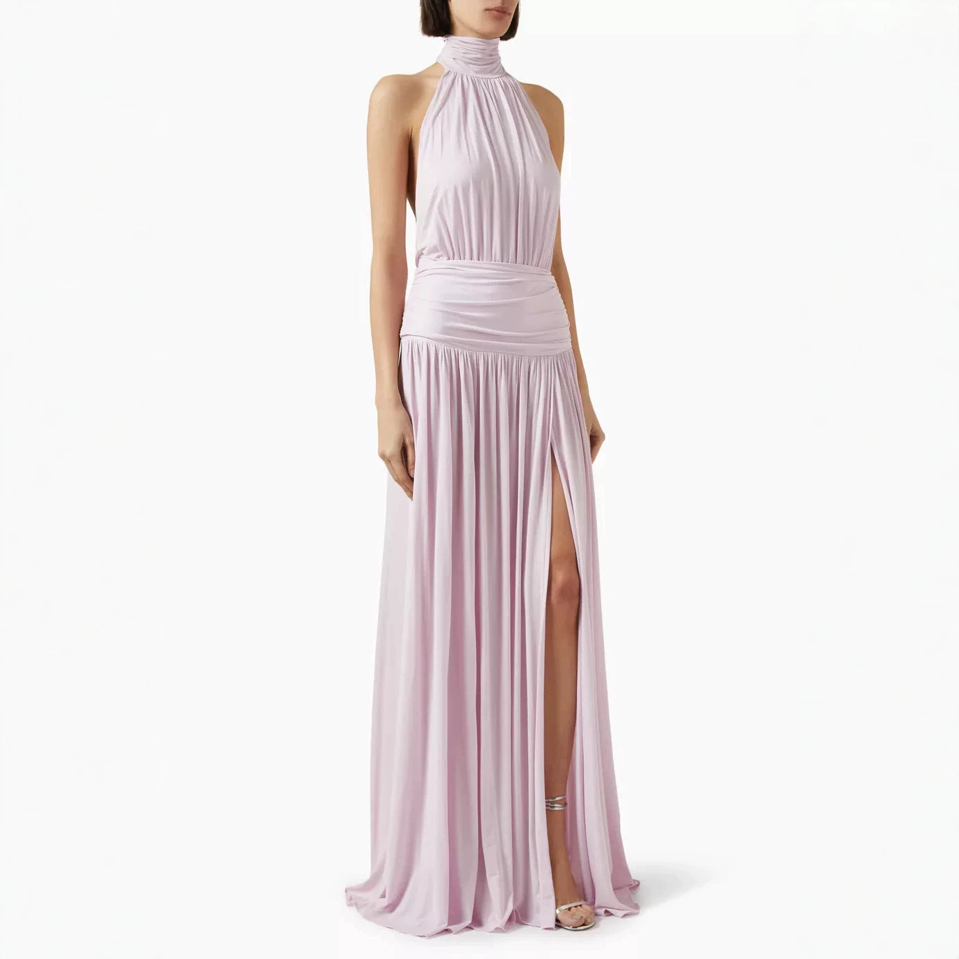 backless halter dress