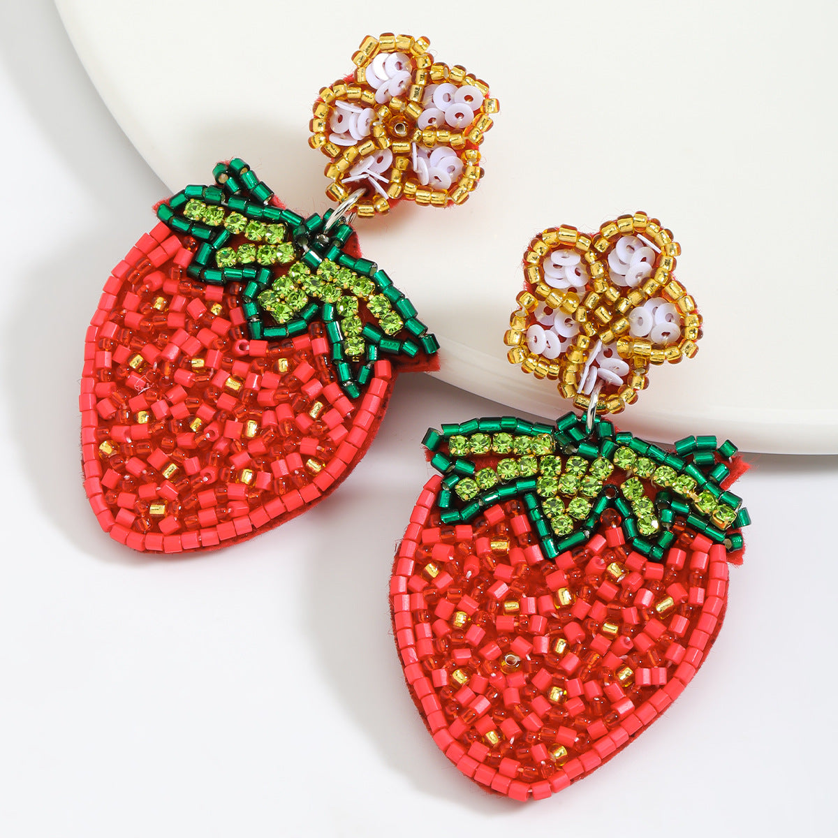 strawberry sequined earrings