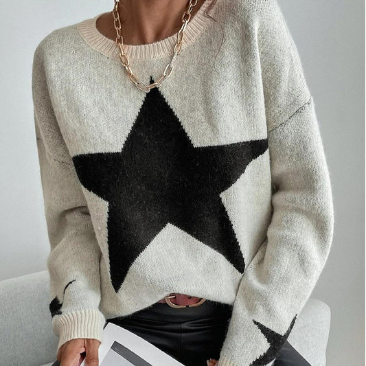 star detail knitted sweater