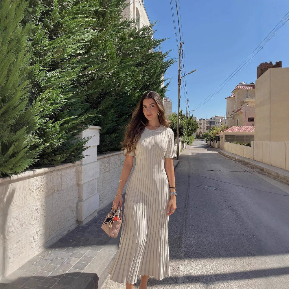 slimming knitted long dress