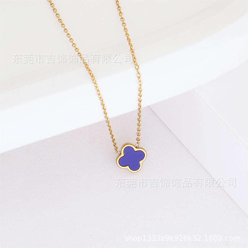 Lucky Double-sided 18k mother-of-Pearl Necklace pink
