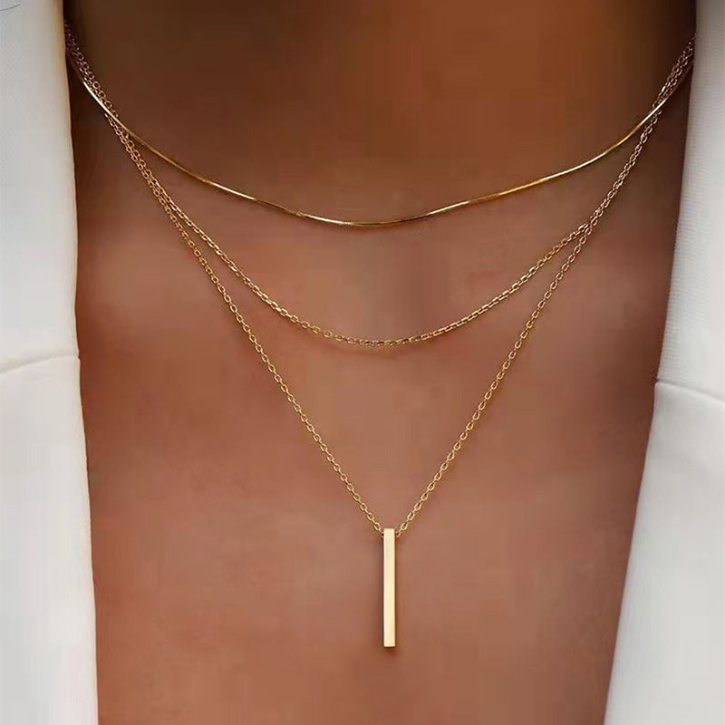 Bohemian-style collarbone chain with pendant