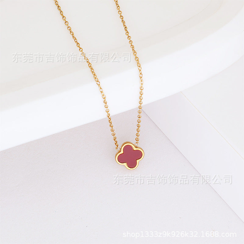 Lucky Double-sided 18k mother-of-Pearl Necklace pink