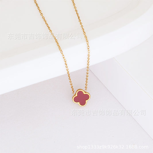 Lucky Double-sided 18k mother-of-Pearl Necklace pink