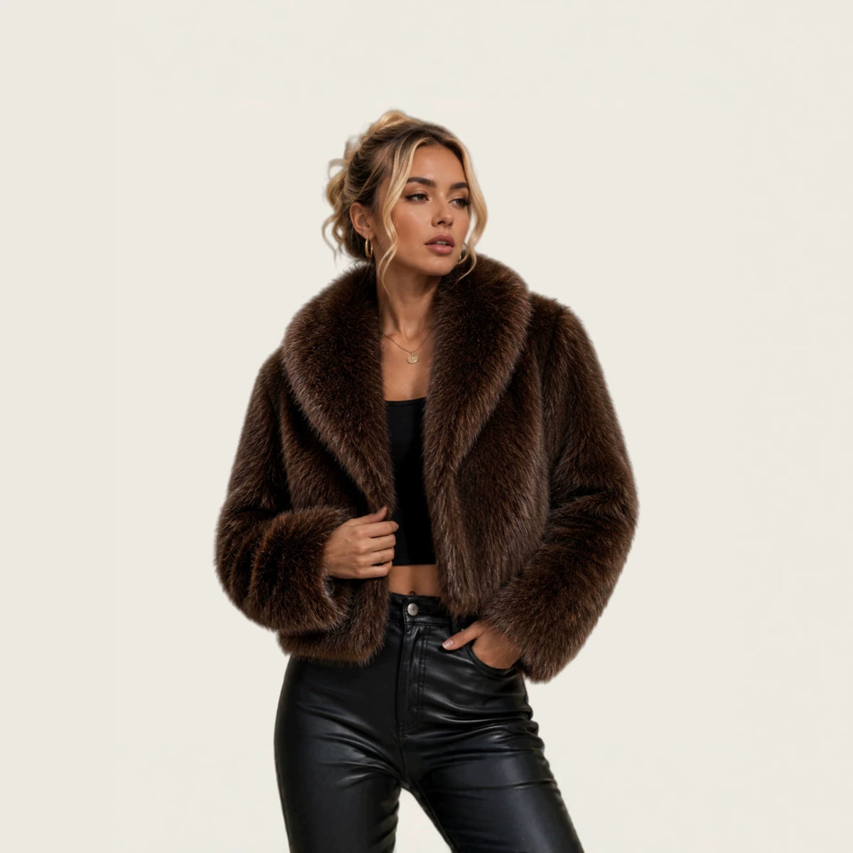 faux fur coat Short