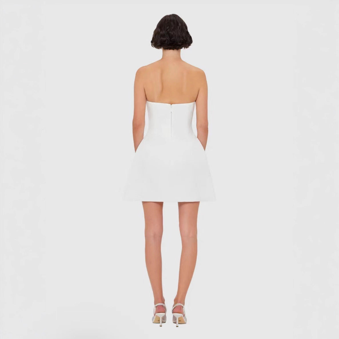 Hand-stitched beaded strapless dress