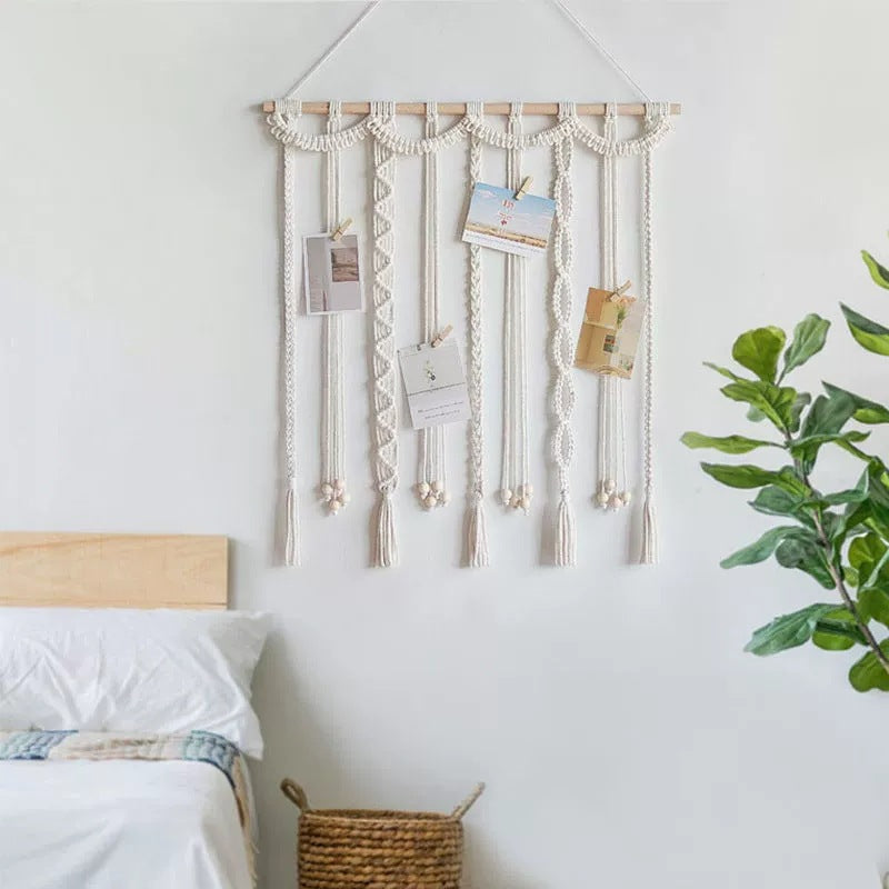 Wind woven photo wall, Bohemian hanging ornaments