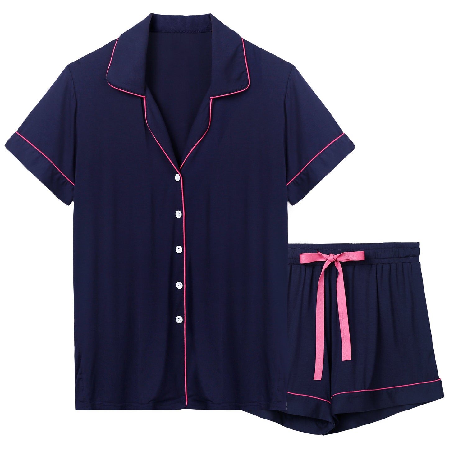 Modal pajama short-sleeved shirt and shorts two-piece set